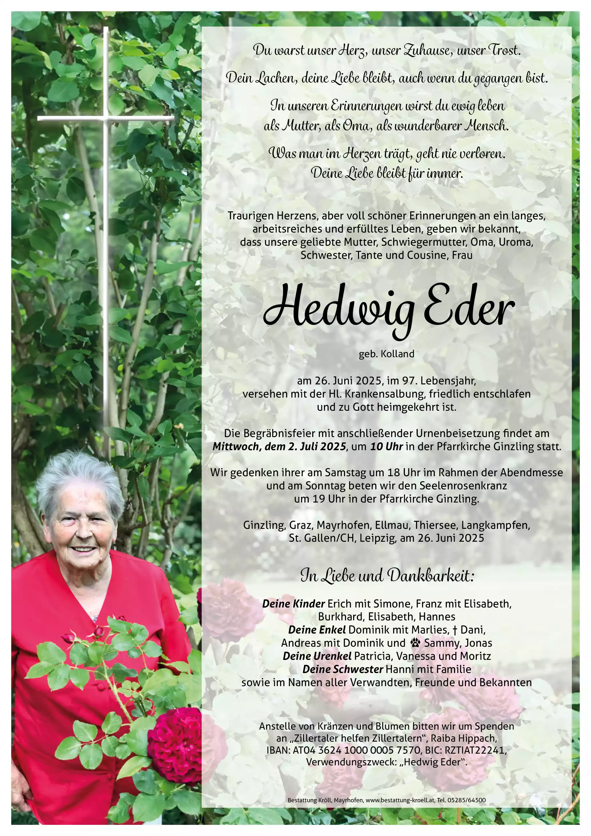 Parte von Hedwig Eder